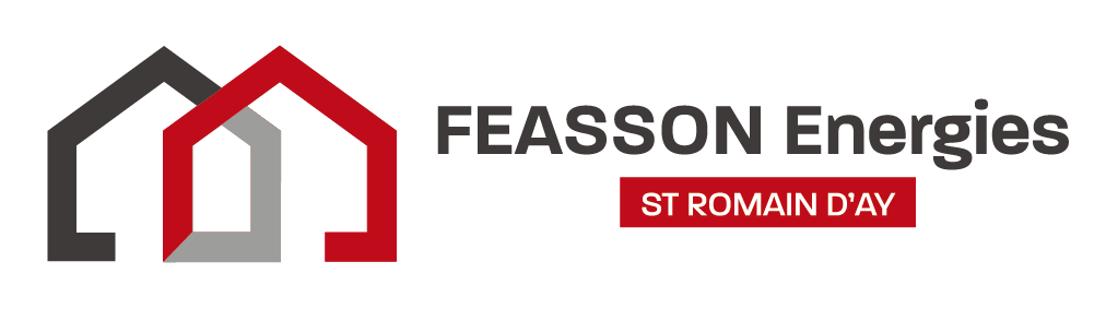 logo deux maisons grise et rouge logotype feasson énergie